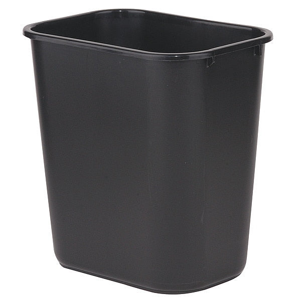 Rectangular Wastebasket, 7 gal, LLDPE, Open Top, Plastic, Beige
