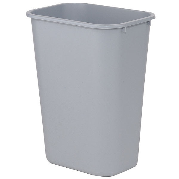 10 gal Rectangular Trash Can, Beige, 15 1/4 in Dia, None, LLDPE