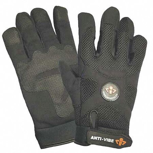 Anti-Vibration Gloves, S, Black, PR
