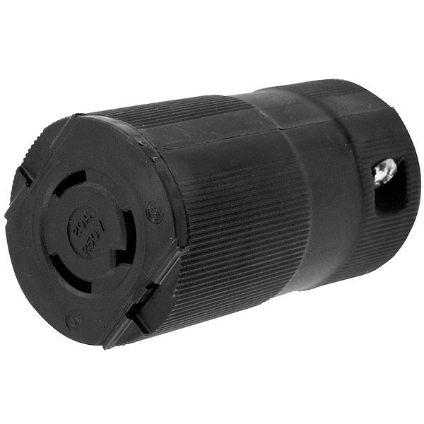 20A Midget Locking Connector 2P 3W 240VAC L6-20R BK