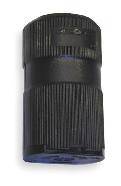 15A Midget Locking Connector 2P 3W 277VAC L7-15R BK