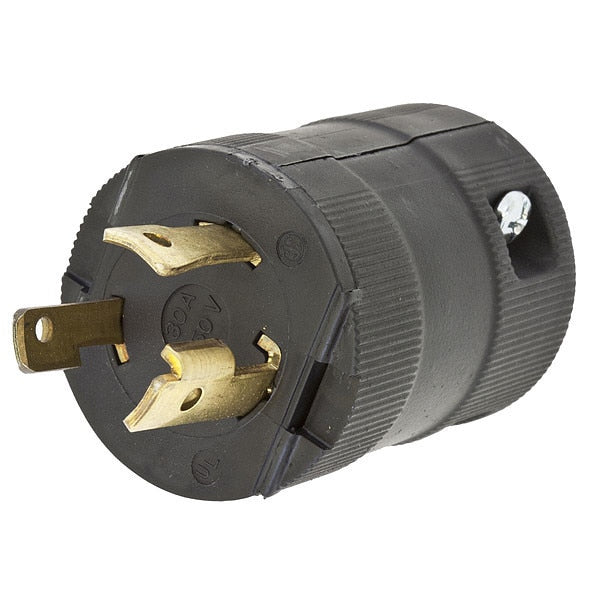 30A Locking Plug 2P 3W 250VAC L6-30P BK