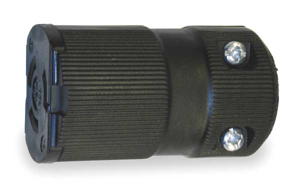 15A Midget Locking Connector 2P 3W 240VAC L6-15R BK