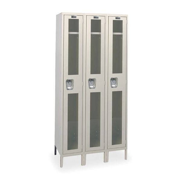 Wardrobe Locker, 36 in W, 18 in D, 78 in H, (1) Tier, (3) Wide, Tan