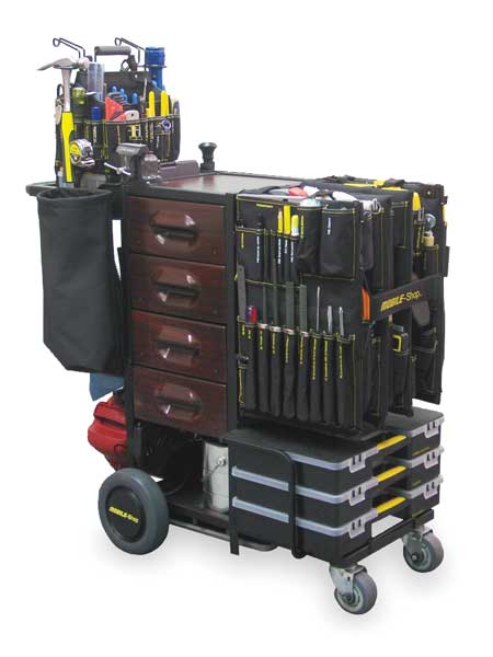 Complete PM Cart with Vise & Complete Tool Bag, No Drill