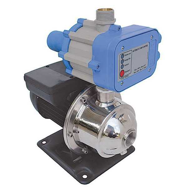 Automatic Pressure Booster System, 3/4 hp, 115V AC, 1 Phase, 1 in NPT Inlet Size, 2 Stage