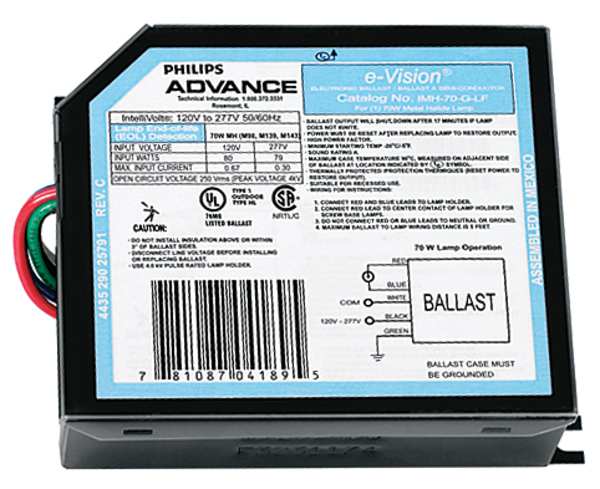 PHILIPS ADVANCE 70 W, 1 Lamp HID Ballast