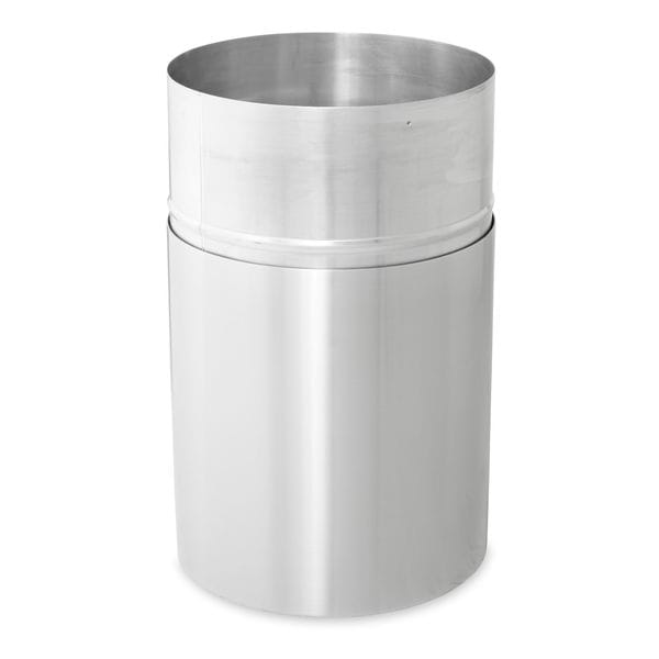 35 gal Round Trash Can, Satin Aluminum, 18 in Dia, None, Aluminum
