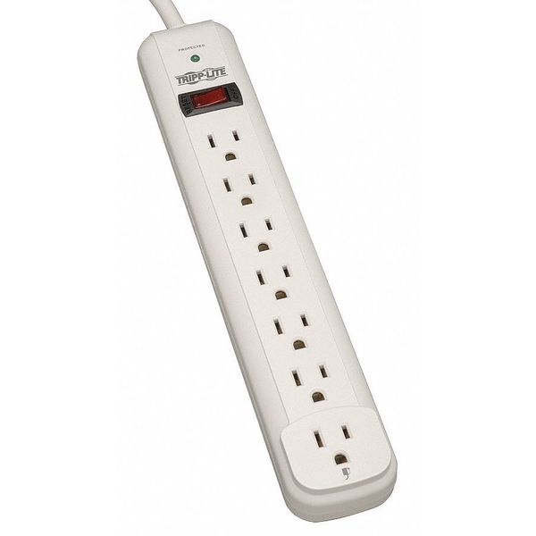 Surge Protector Strip, 7 Outlet, White