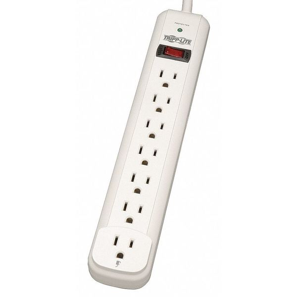 Surge Protector Strip, 7 Outlet, White