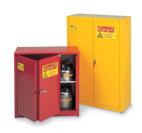 Flammable Safety Cabinet, 45 gal., Yellow