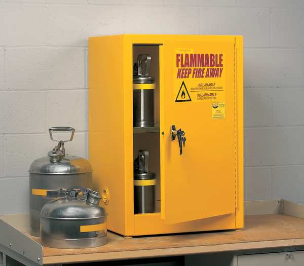 Flammable Safety Cabinet, 16 Gal., Red