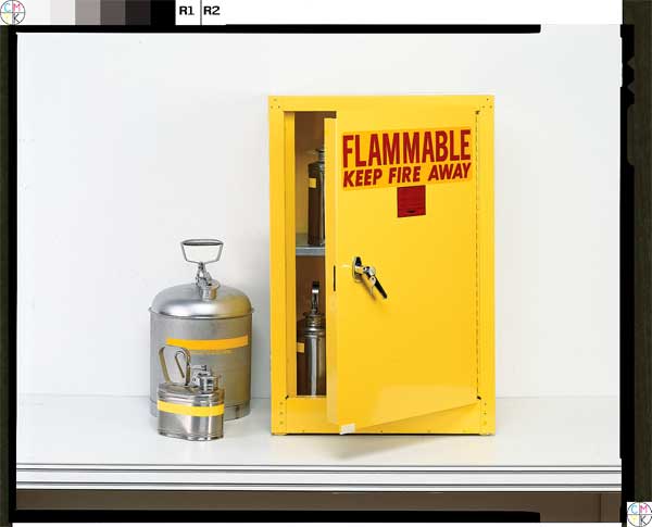 Flammable Safety Cabinet, 16 Gal., Red