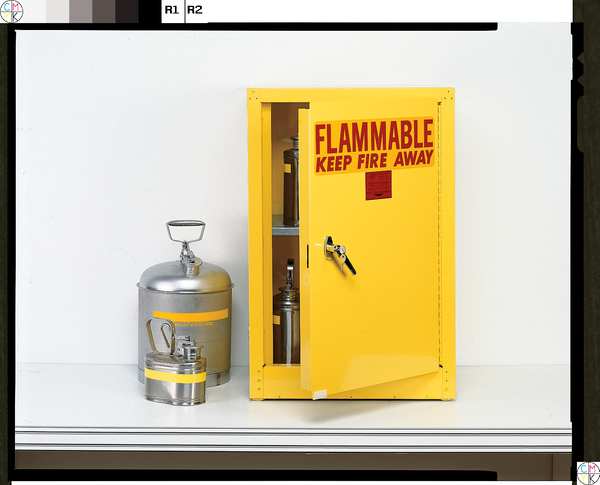 Flammable Safety Cabinet, 16 Gal., Red