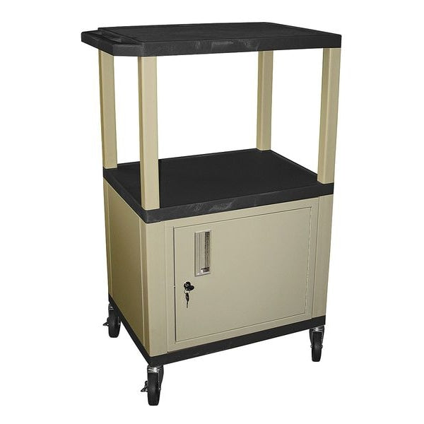Audio-Visual Cart, 300 lb., Black, 18 In. L