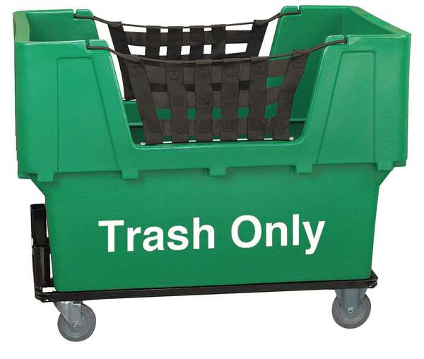 Material Handling Cart, Green, Trash Only