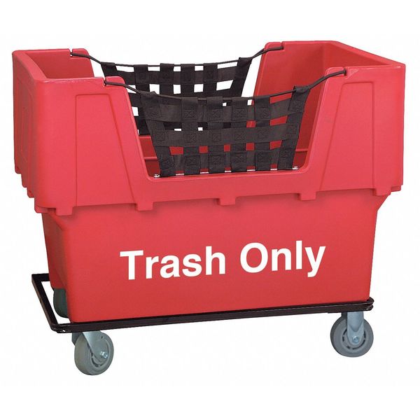Material Handling Cart, Red, Trash Only