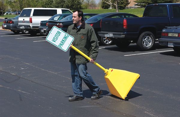 Sign Base, HDPE, Yellow