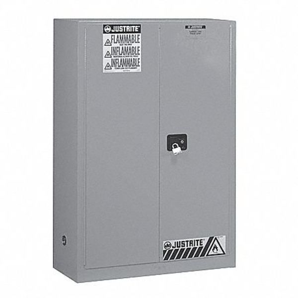 Flammable Safety Cabinet, 45 gal., Gray, Number of Doors: 2