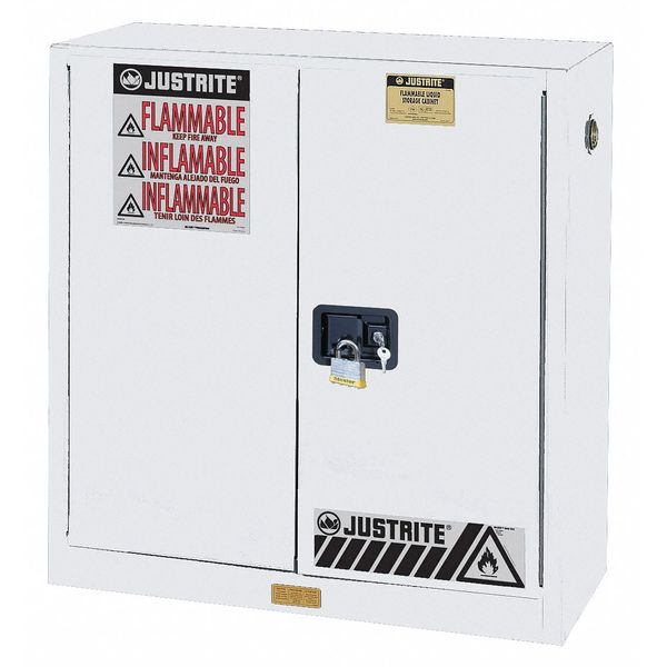 Flammable Safety Cabinet, 30 gal., White