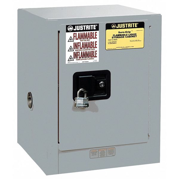 Flammable Safety Cabinet, 4 gal., Gray