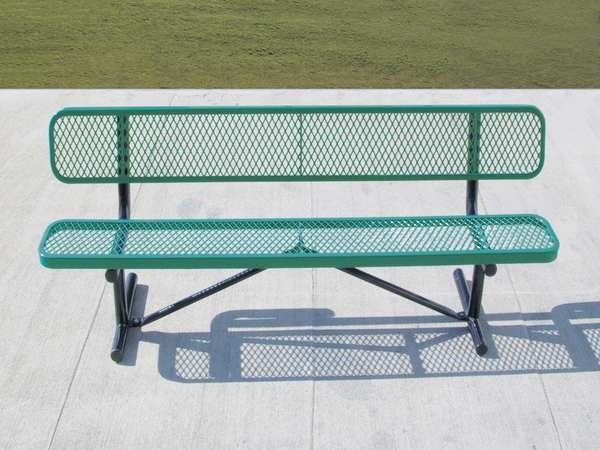 Outdoor Bench, 96 in. L, 24 in. W, Green