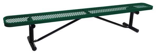 Outdoor Bench, 96 in. L, 16-3/8 in. H, Grn