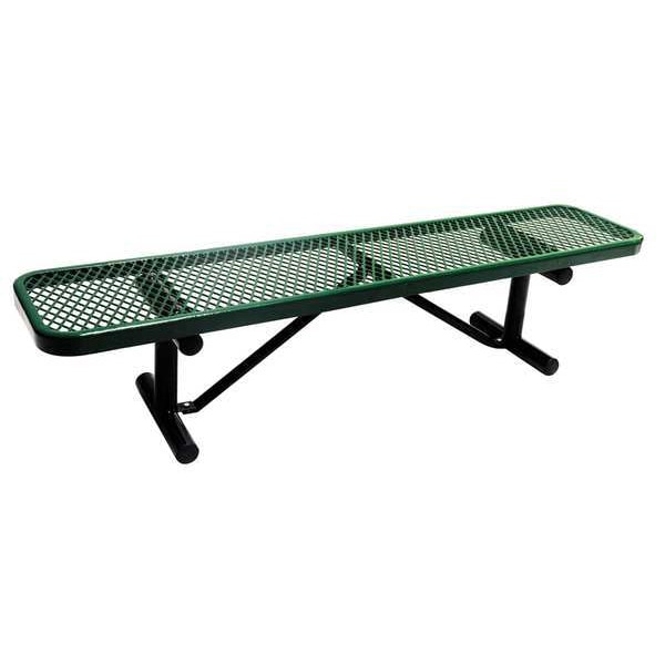 Outdoor Bench, 72 in. L, 16-3/8 in. H, Grn