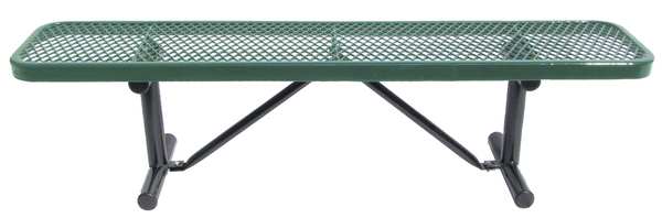 Outdoor Bench, 96 in. L, 16-3/8 in. H, Grn