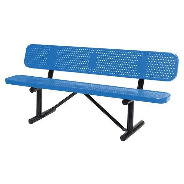 Outdoor Bench, 72 in. L, 24 in. W, Blue