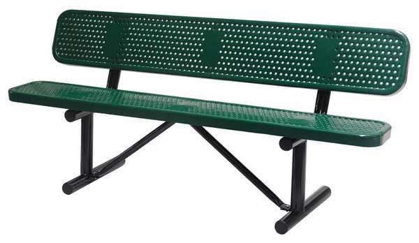 Outdoor Bench, 72 in. L, 31 in. H, GRN