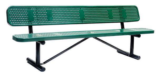 Outdoor Bench, 96 in. L, 31 in., Grn, Prtbl