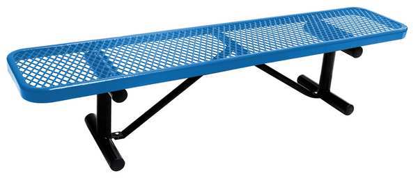 Outdoor Bench, 72 in. L, 16-3/8 in. H, Blue