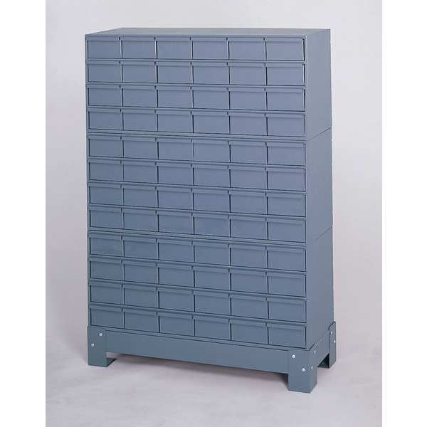 Steel Enclosed Bin Shelving, 34 in W x 48-1/8 in H x 12 1/4 in D, 12 Shelves, Gray