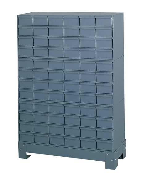Drawer Bin Cabinet with 48 Drawers, Prime Cold Rolled Steel, 34 in W x 33 3/4 in H x 12 1/4 in D