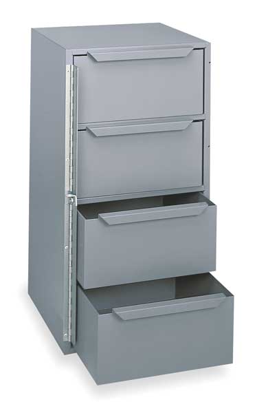 Storage Cabinet, Truck or Van, 24 1/2 in H, 12 5/8 in W, 12 1/8 in D, 4 Drawers, Steel, Gray