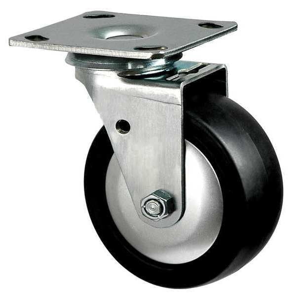 Swivl Plate Cstr, Polyolfin, 4 in, 600 lb, B
