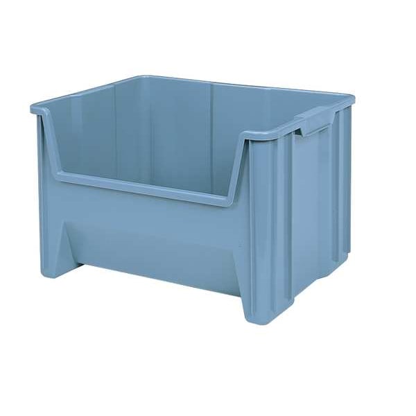 Stackable Storage Bin, Red, Plastic, 19-7/8 in W x 12 1/2 in H, 75 lb Load Capacity