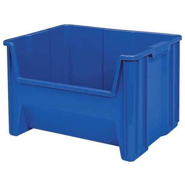 Stackable Storage Bin, Red, Plastic, 19-7/8 in W x 12 1/2 in H, 75 lb Load Capacity