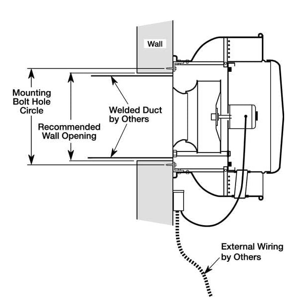 Upblast Vent, 16-1/2 In, 115/208-230V