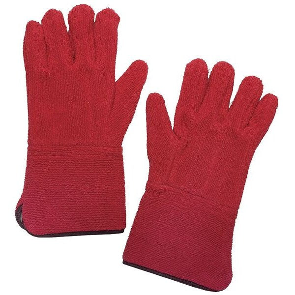 Heat Resist Gloves, Red, XL, Terry Cloth, PR
