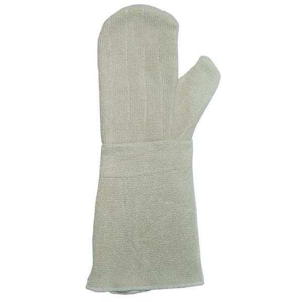 Heat Resist Mitten, Wht, L, Terry Cloth, PR