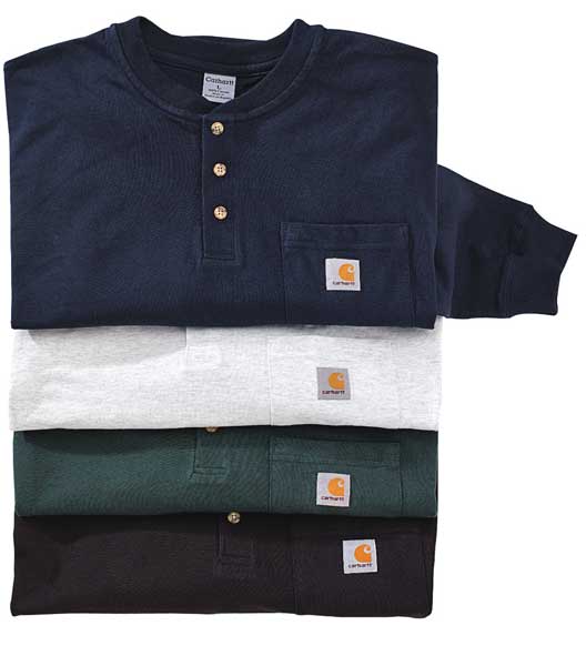 Long Sleeved Shirt Henley, Nvy, 100 per. Ctn Jersey, S