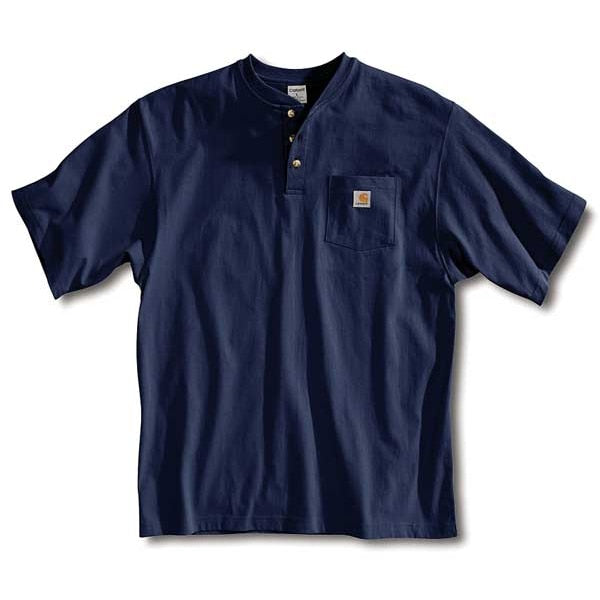 Short Sleeve Henley, Navy, 2XL