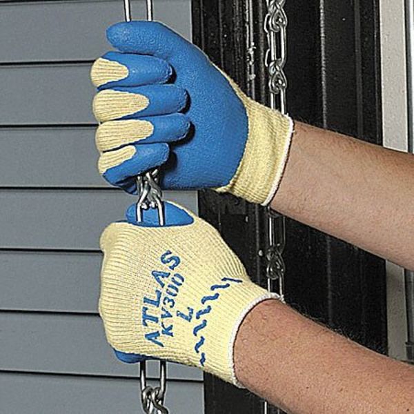 Cut Resistant Coated Gloves, A3 Cut Level, Natural Rubber Latex, M, 1 PR