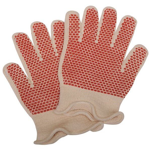 Heat Resistant Gloves, White/Rust, L, PR