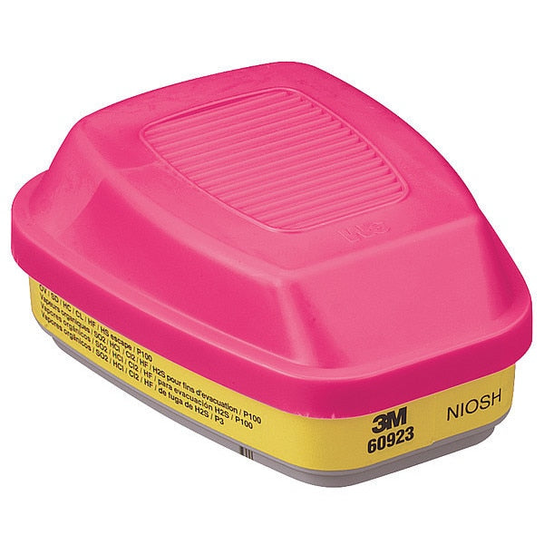 Combination Cartridge/Filter, Acid Gas (AG)/Organic Vapor (OV)/P100, Bayonet, Magenta/Yellow, 2 Pack