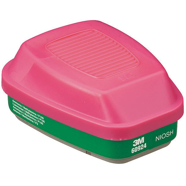 Combination Cartridge/Filter, Bayonet, AM, MA, P100, Green, Magenta, 2 PK, NIOSH