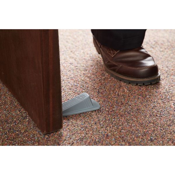 Door Wedge No Slip, Rubber, Gray, 1-1/4