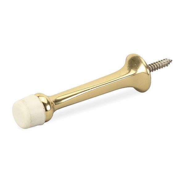 Rigid Door Stop, Solid Brass